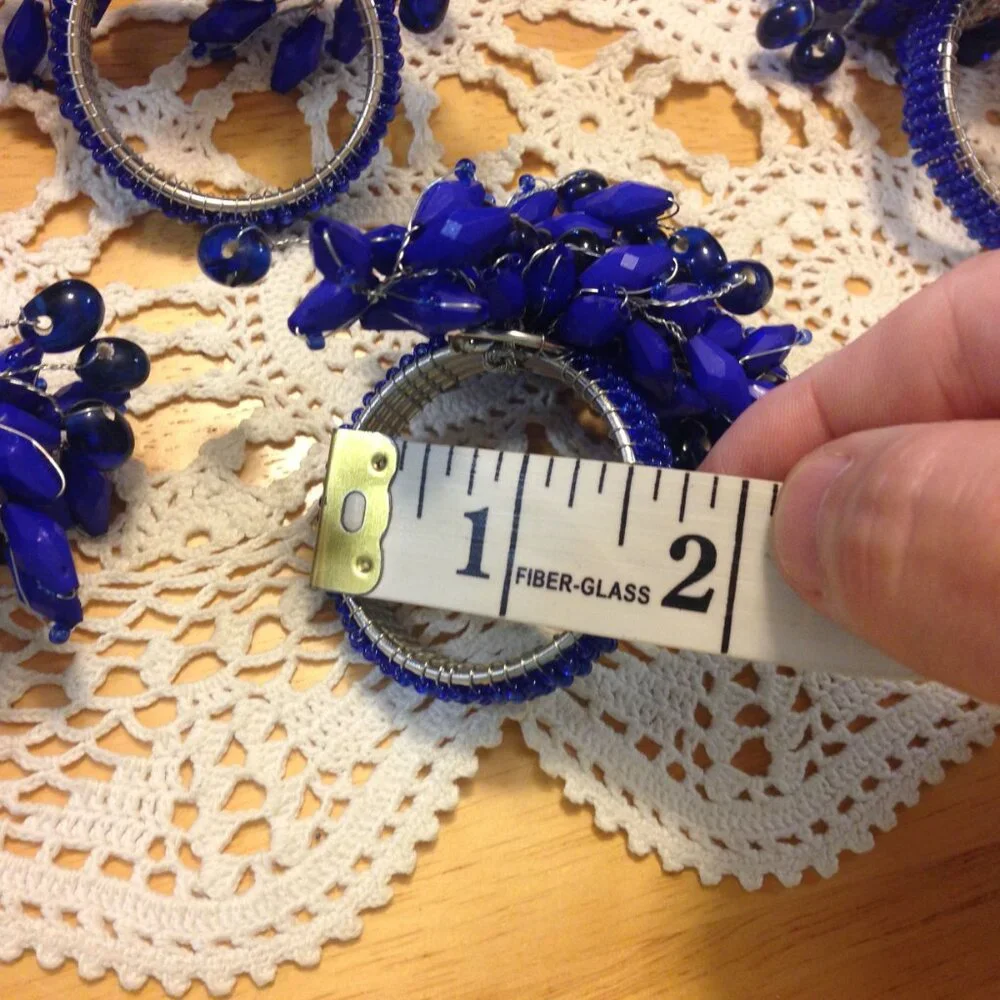 Napkin Rings set, gorgeous blue
